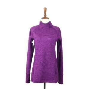 Eddie Bauer Athletics Purple Fleece Mock Neck Pullover Size Medium